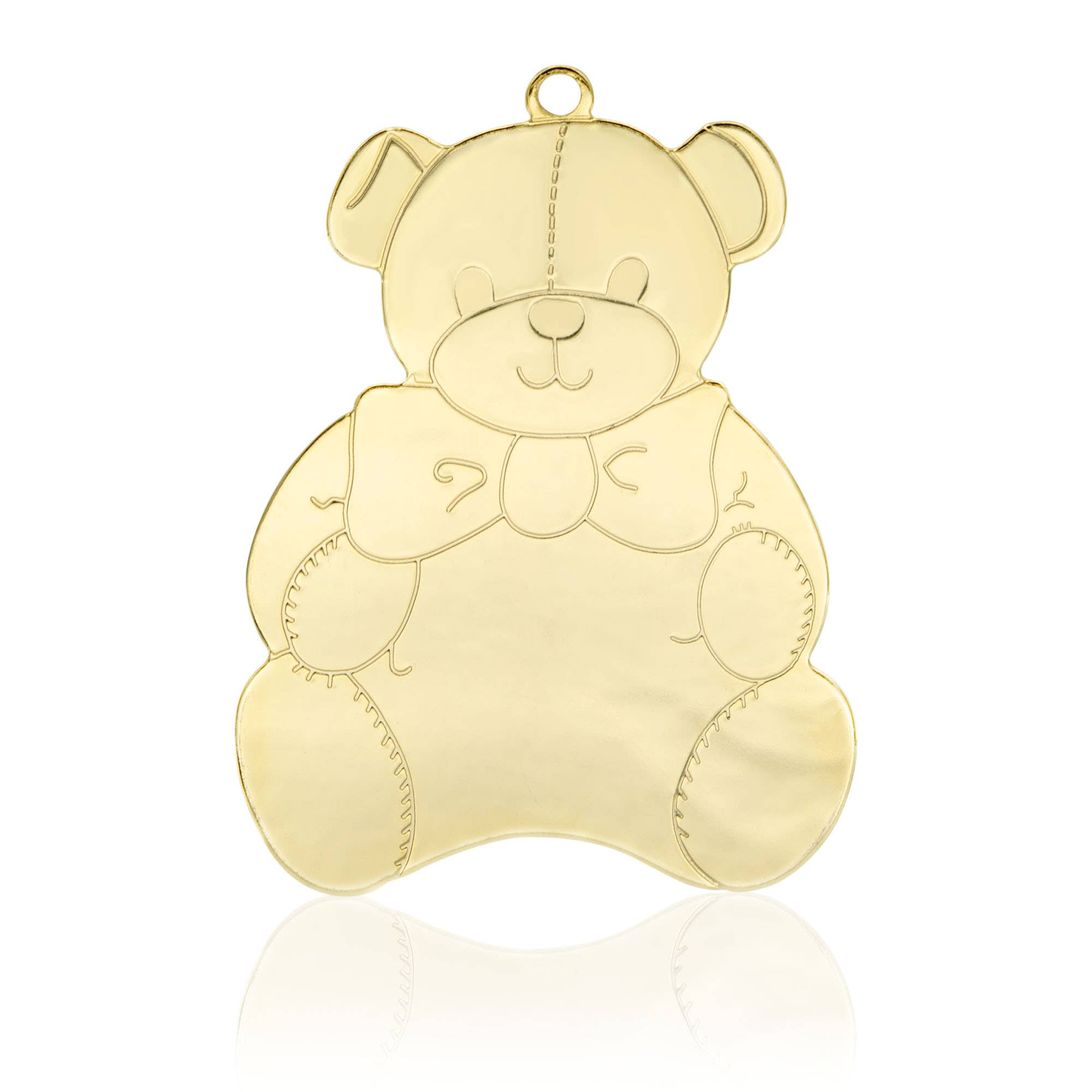 Gold Teddy Bear Christmas Ornament