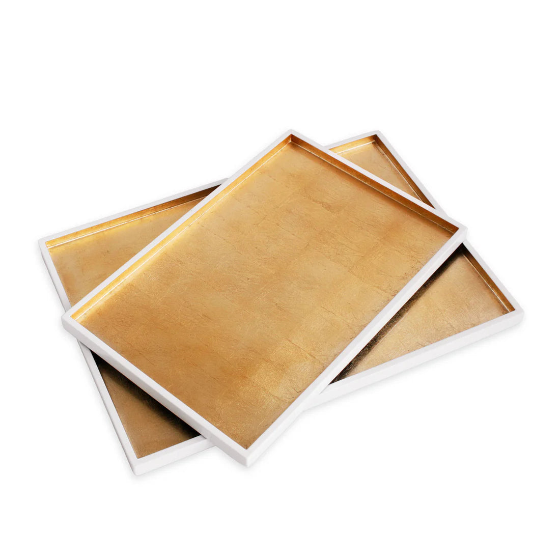 Beatriz Ball - White & Gold Trays (Set of 2)