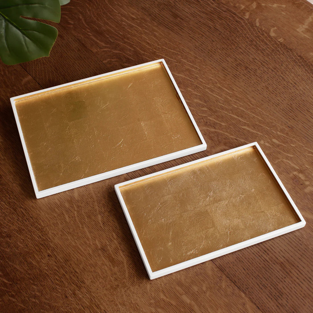 Beatriz Ball - White & Gold Trays (Set of 2)