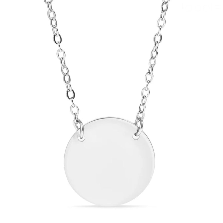 Silver Circle Necklace Engraving