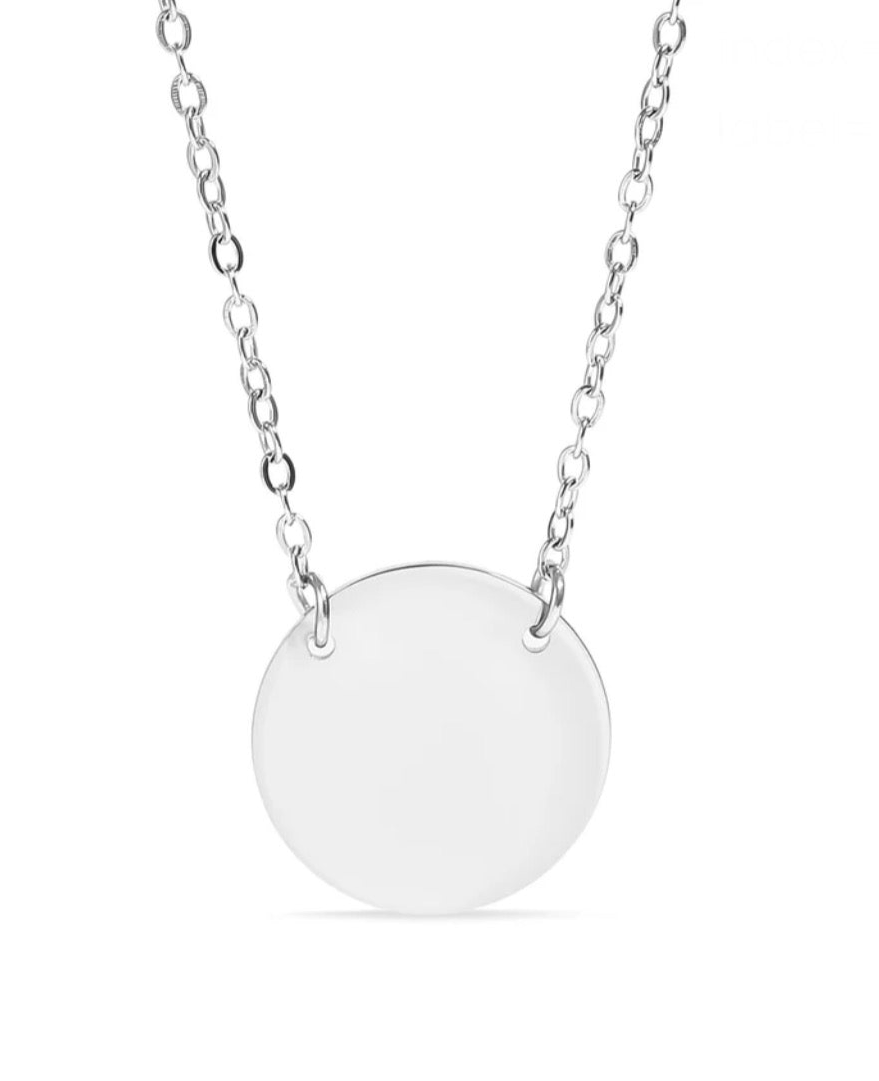 Silver Circle Necklace Engraving