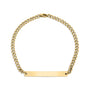 Stainless Steel PVD Curved Blank Bar Curb Chain Bracelet