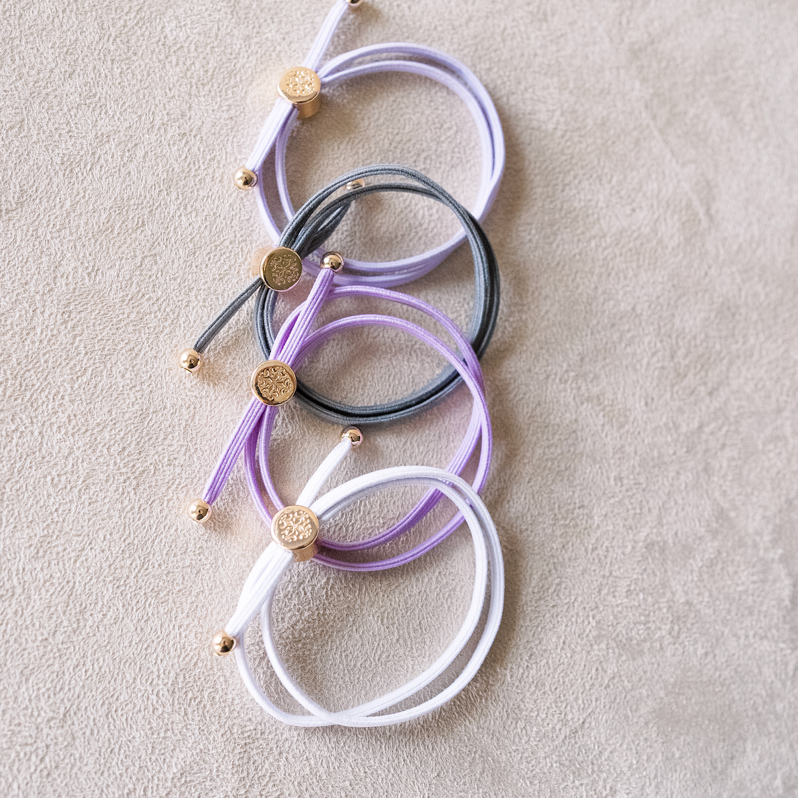 Skinny Hair Tie Set - Purple