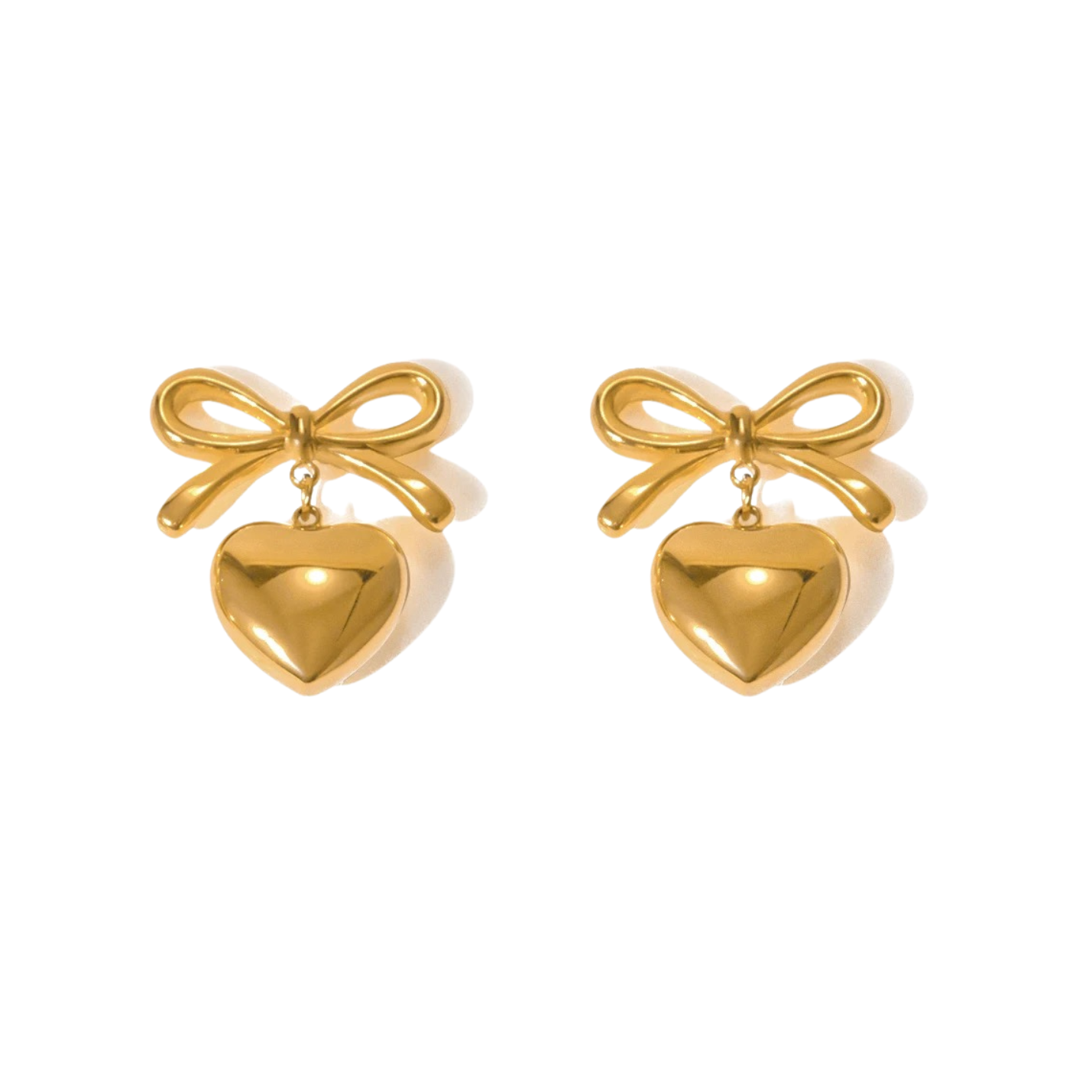 Bow Heart Studs
