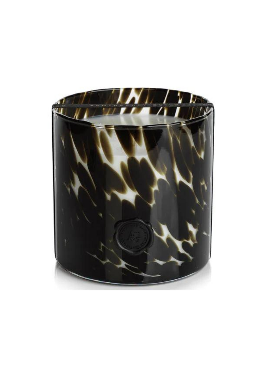 Opal Glass Three Wick Candle - Black Fig Vetiver