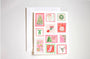 Vintage holiday stamps greeting card