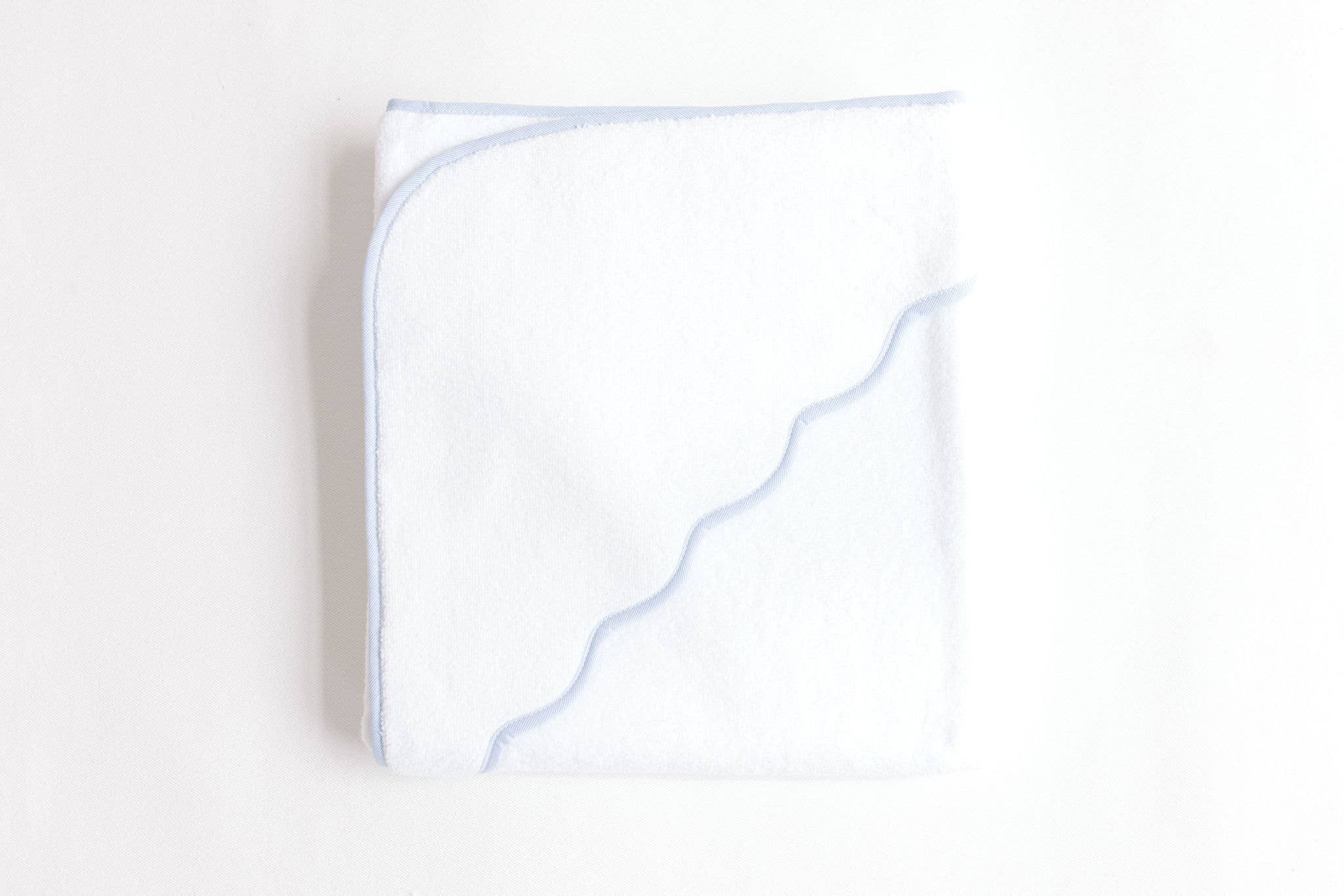 Hooded Towel - Blue Stripe Trim