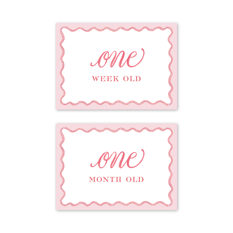 Pink Scallop Milestone Cards