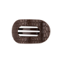 Brown Crocodile Medium Flat Round Hair Clip