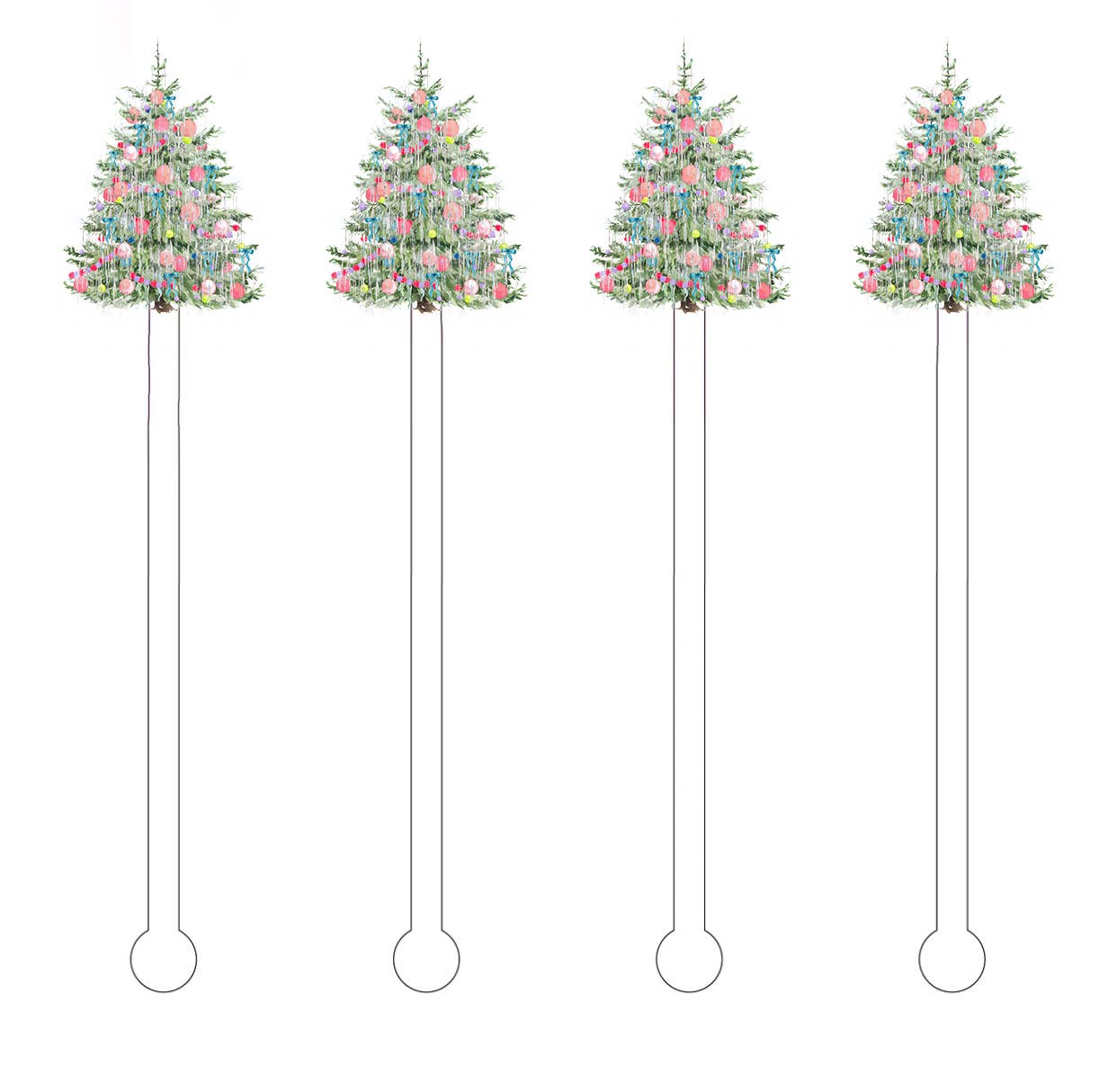 Tinsel Christmas Tree Stir Sticks