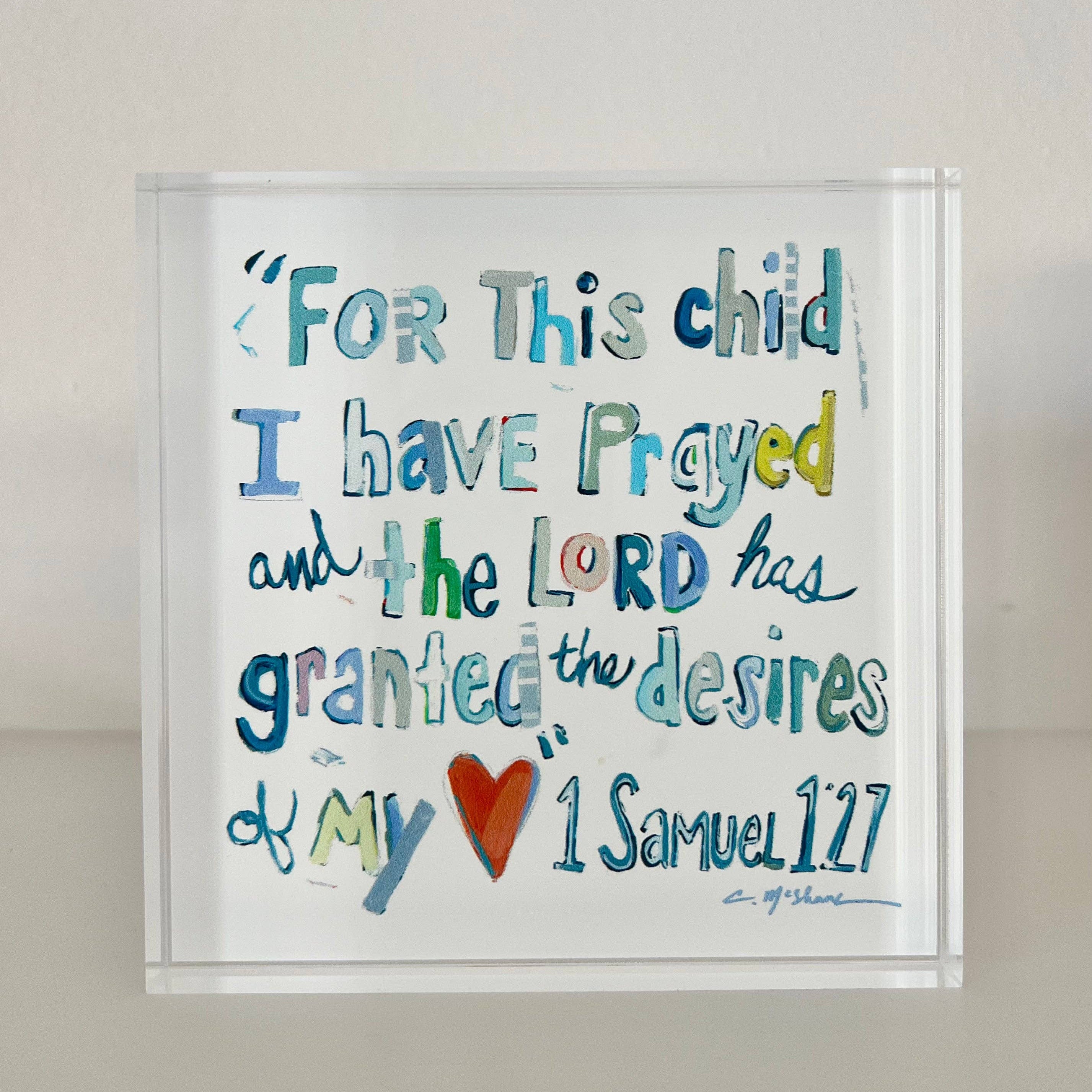 "1 Samuel 1:27 verse" acrylic blocks WHOLESALE