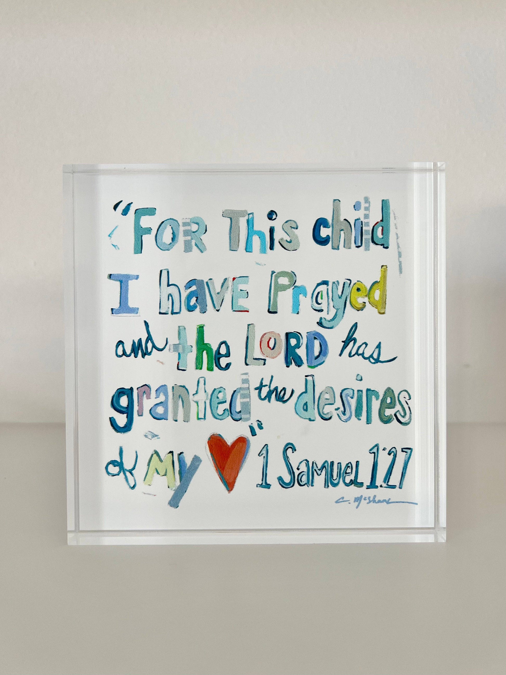 "1 Samuel 1:27 verse" acrylic blocks WHOLESALE