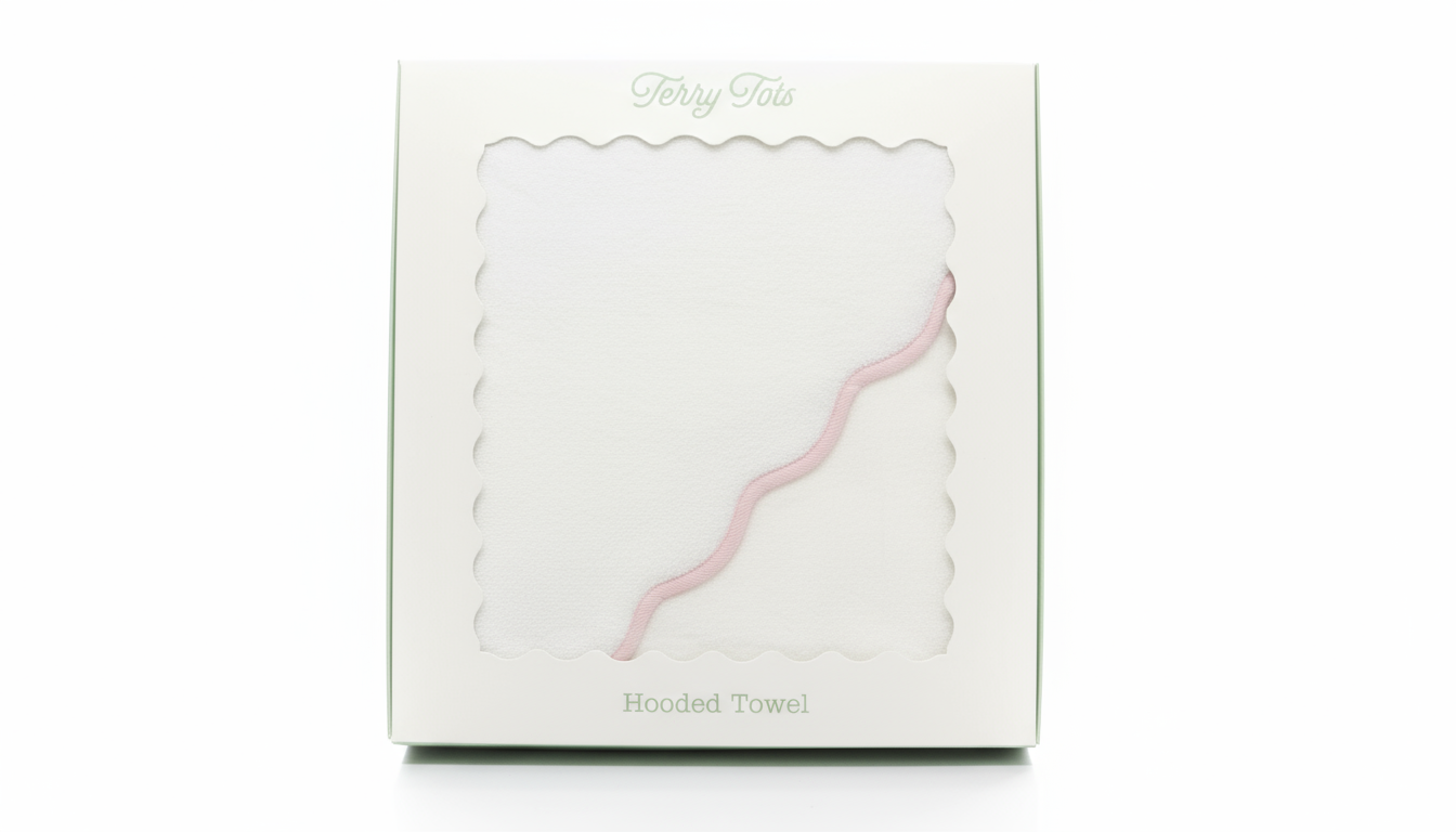Hooded Towel - Pink Stripe Trim