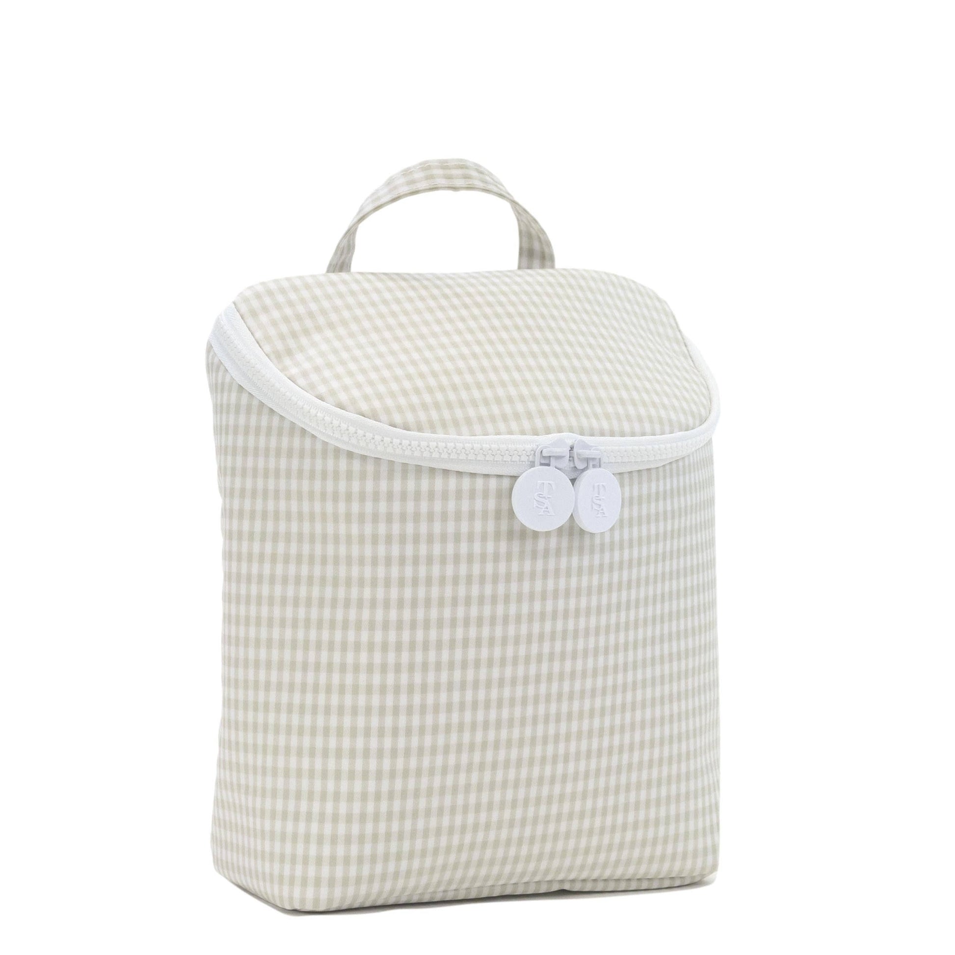 TAKE AWAY INSULATED LUNCH BAG - GINGHAM PEARL GREY