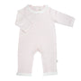 Girls Ruffle Interlock Romper Pink