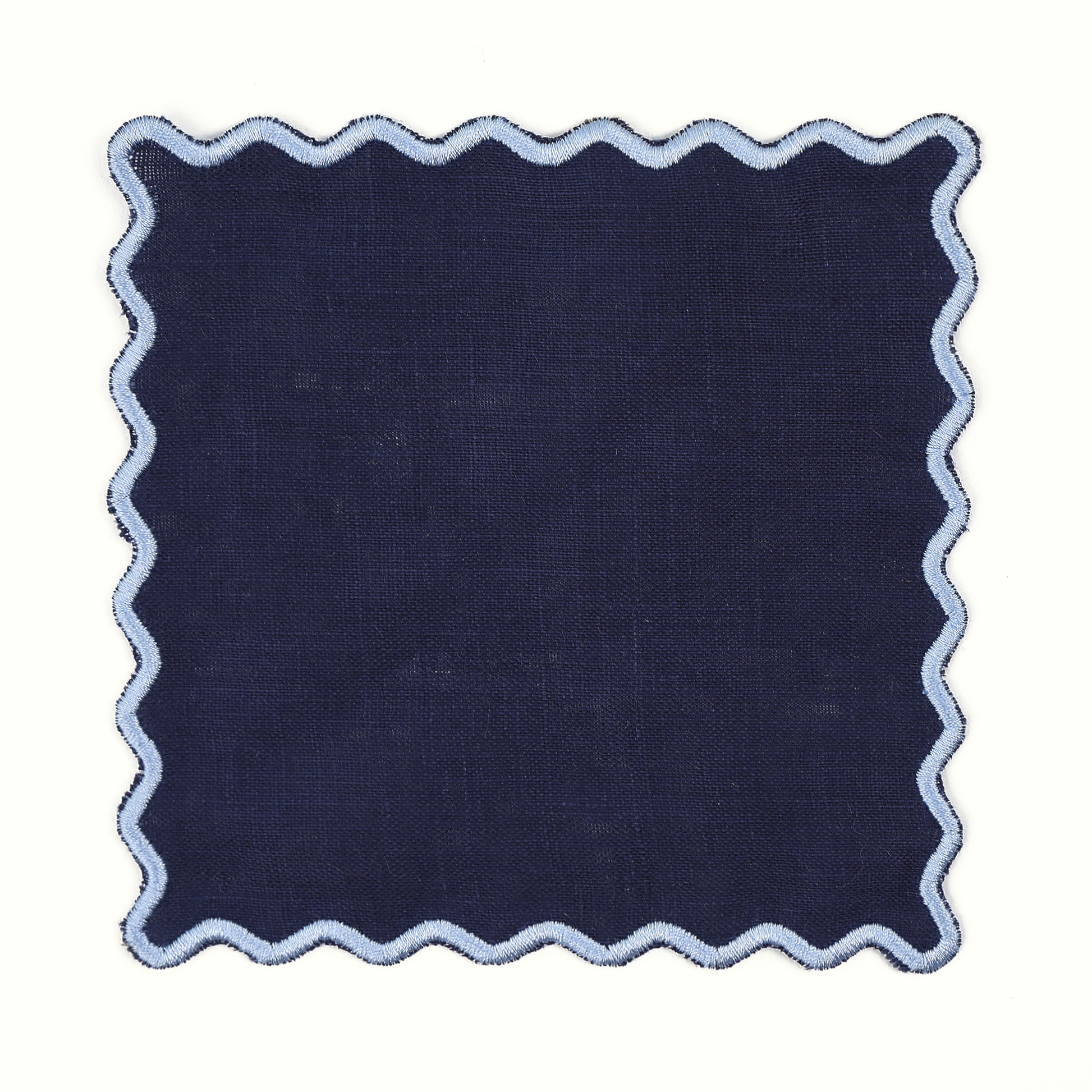 Navy Linen Square Cocktail Napkins - Set of 4