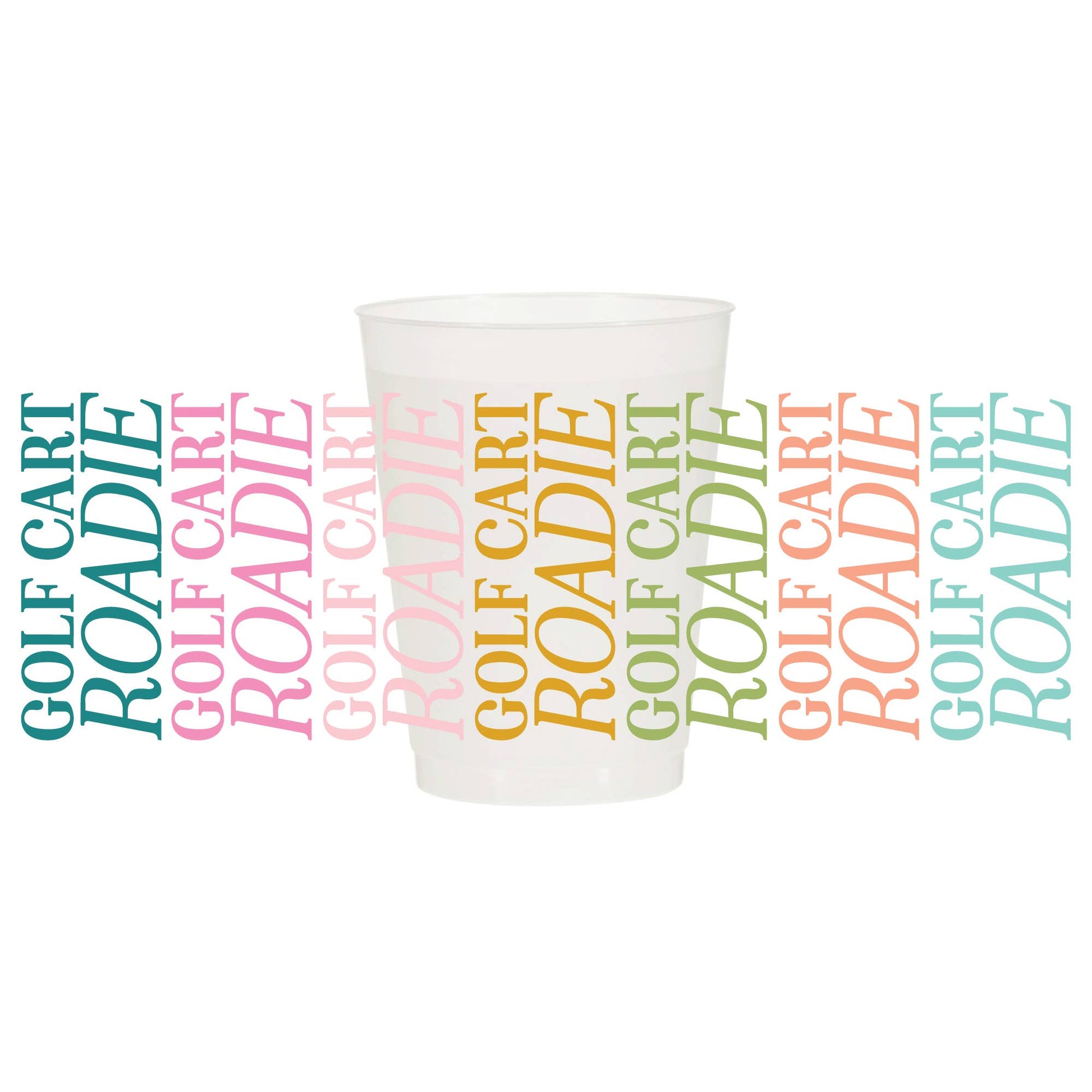 Golf Cart Roadie Words Full Wrap Frosted Cups -Masters
