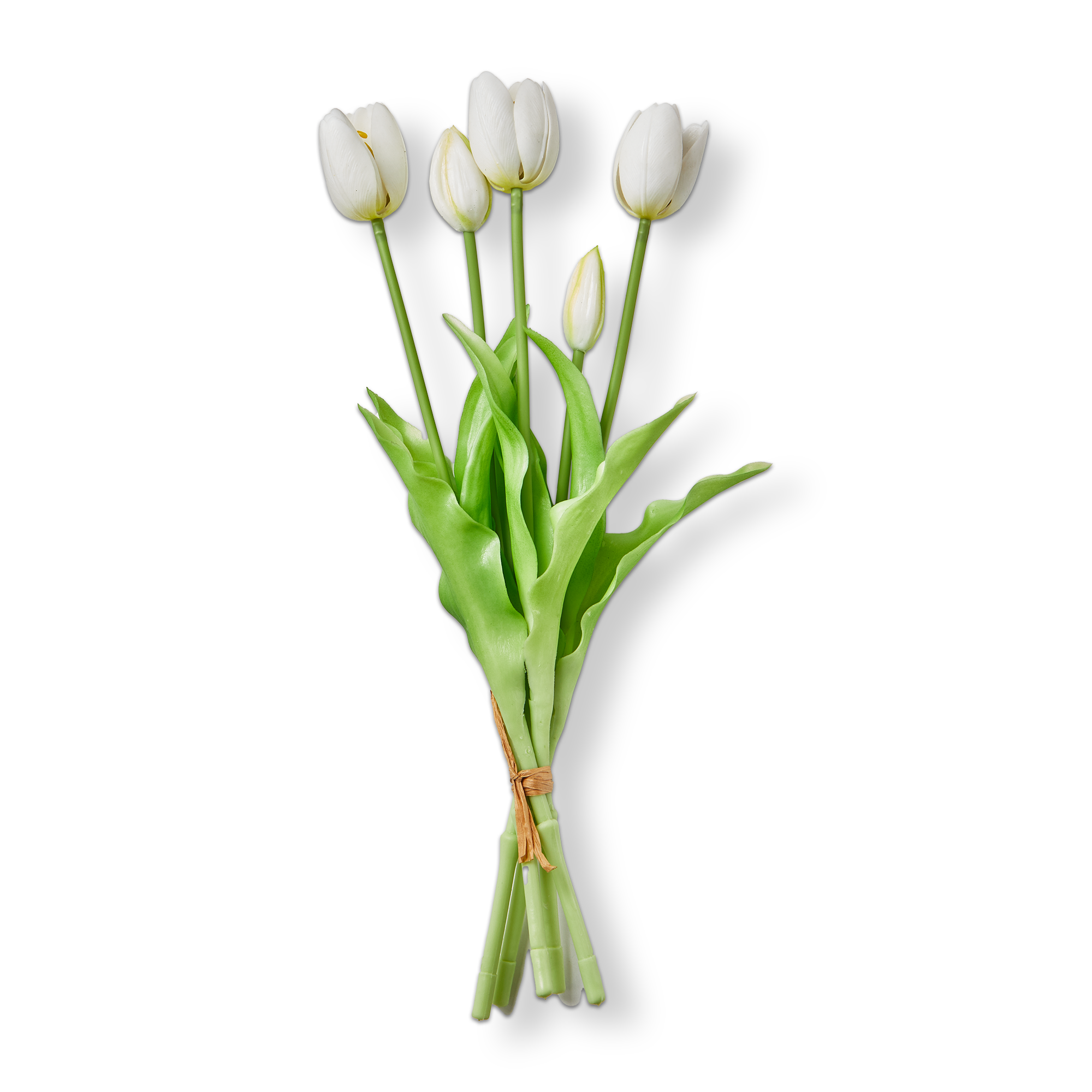 Soft Touch Faux Tulip Bunch White Silicone Spring