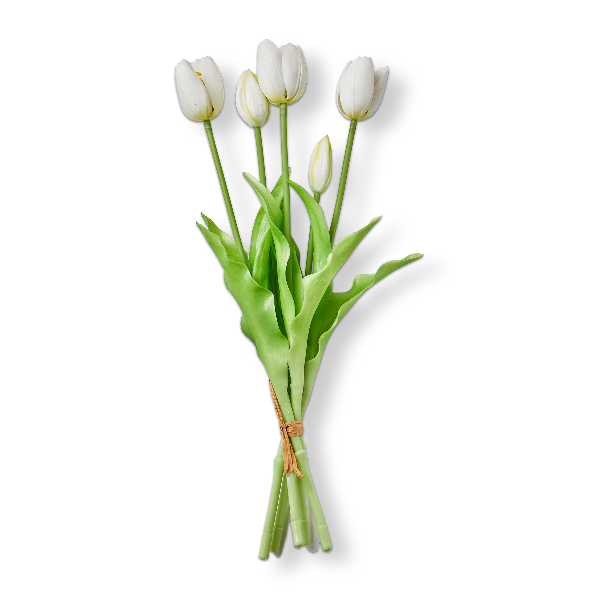 Soft Touch Faux Tulip Bunch White Silicone Spring