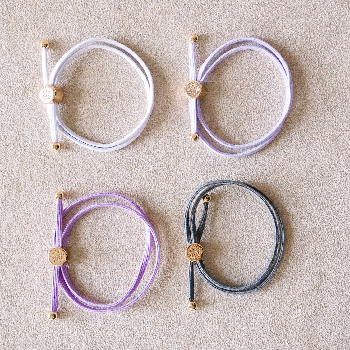 Skinny Hair Tie Set - Purple