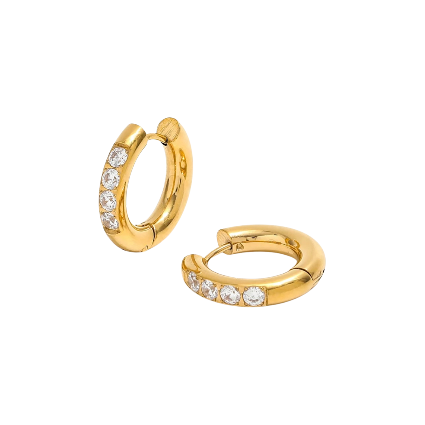 Pave Clear Huggie Hoops