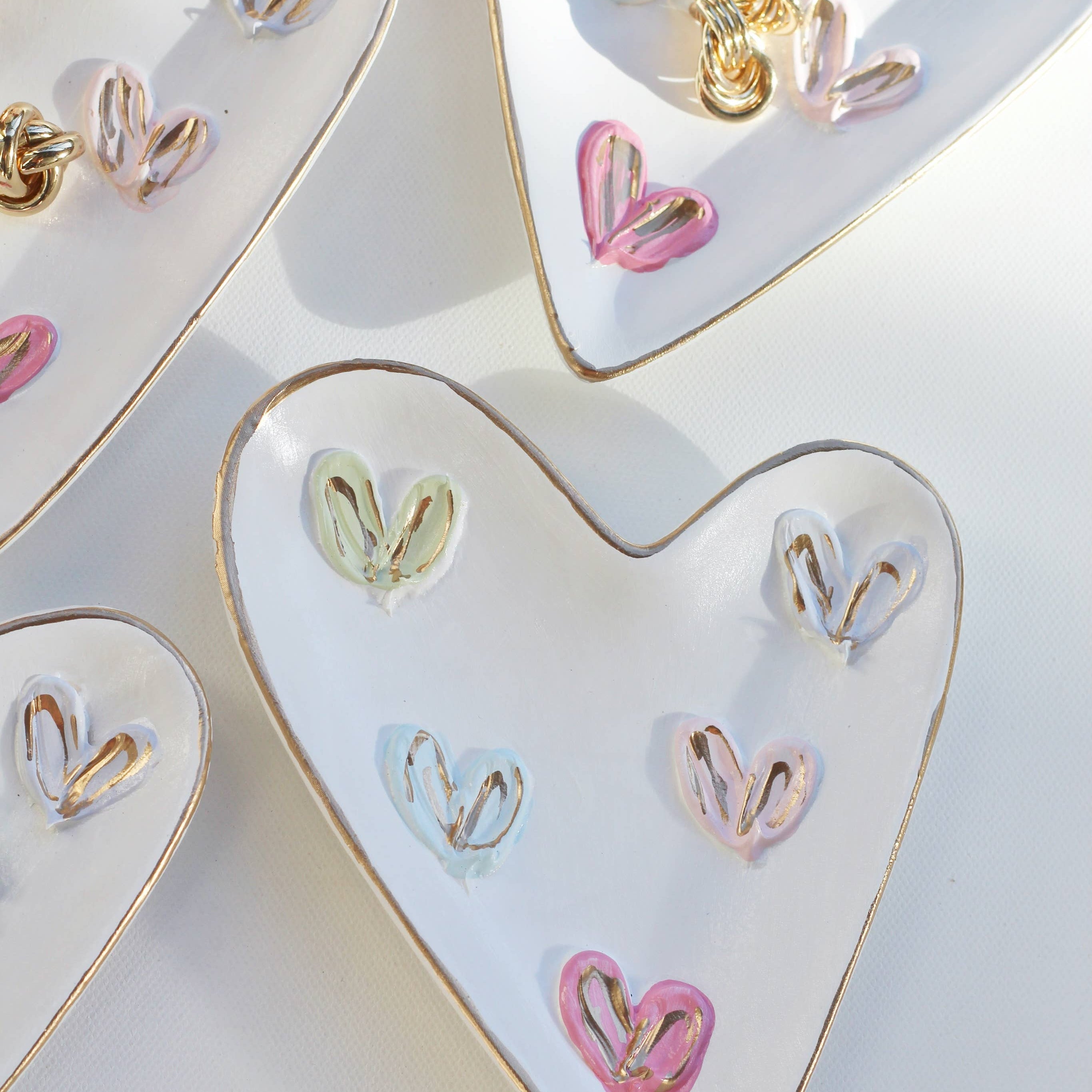 Candy Heart Hand Painted Jewelry Dish