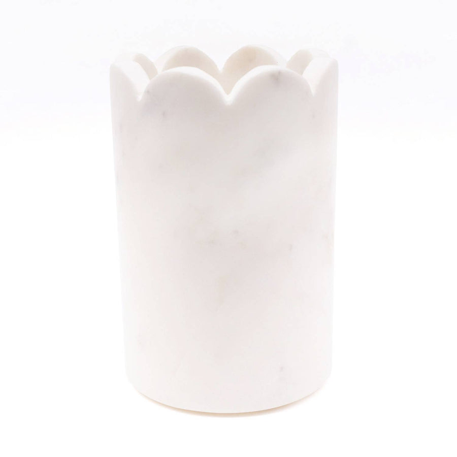 White Marble Scalloped Wine & Champagne Chiller