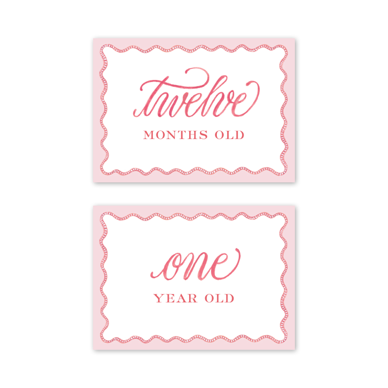 Pink Scallop Milestone Cards