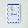 Cheers Navy Wine Tag