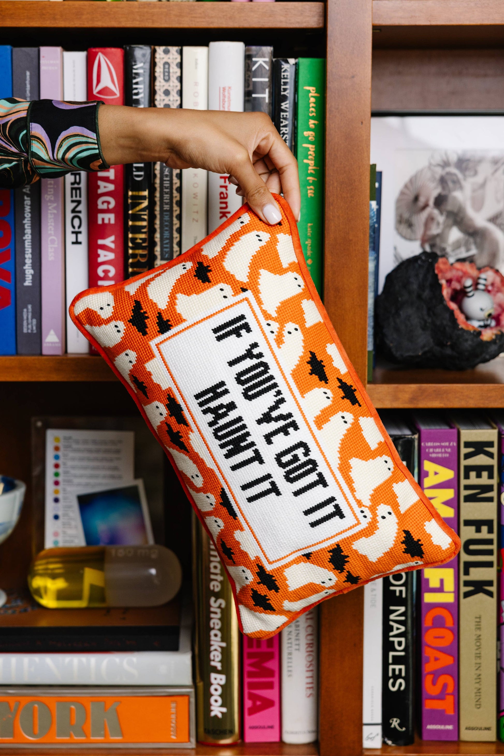 Haunt It Needlepoint Pillow