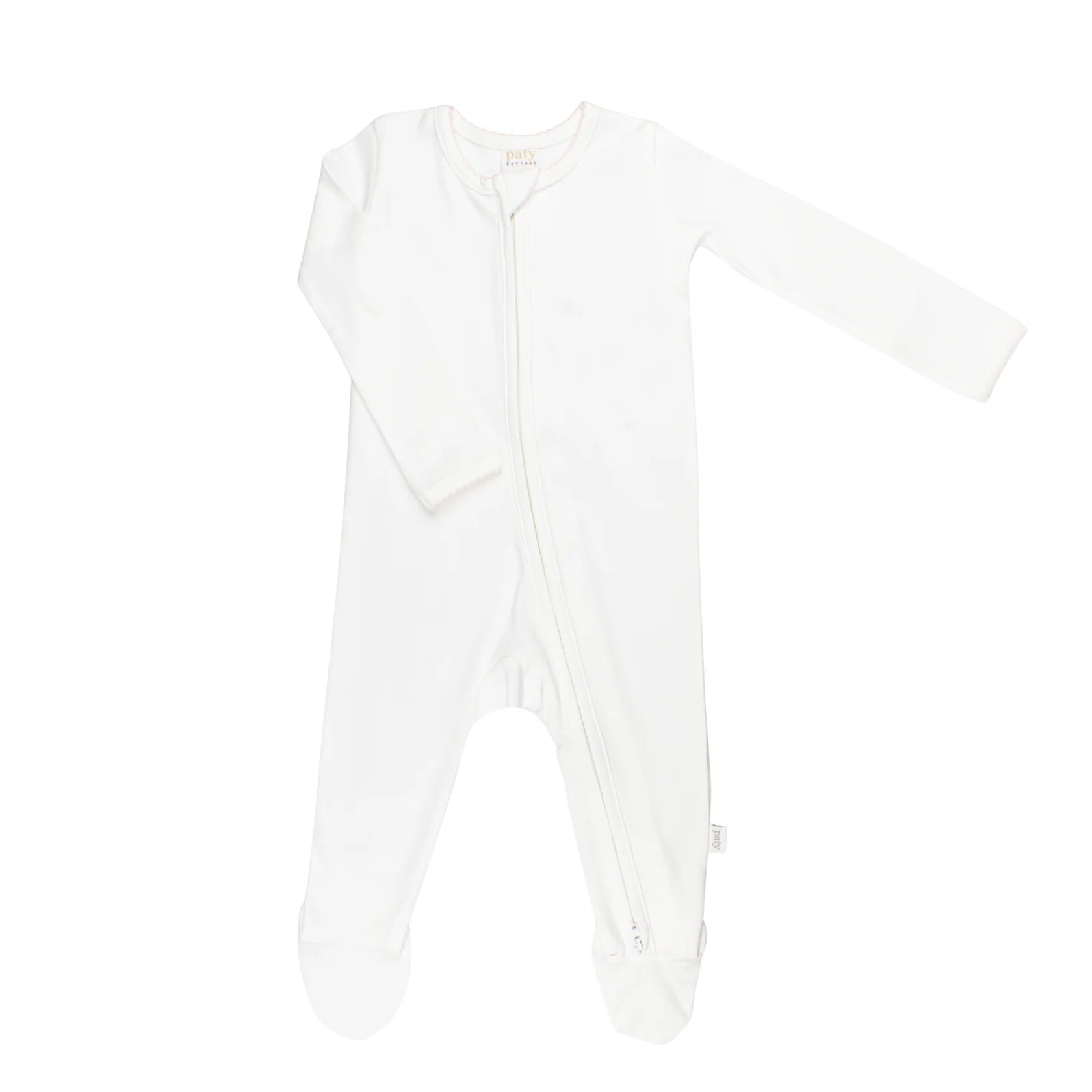 Pink Trim Zipper Footie