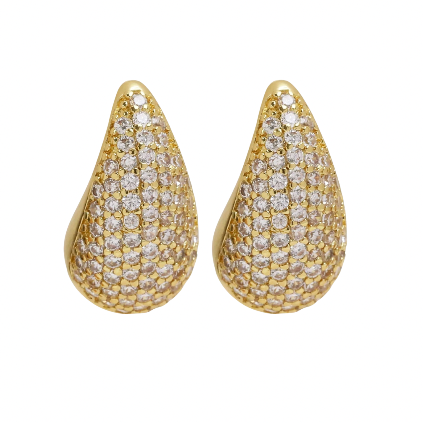 Pave Clear Drop Studs