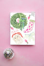 Mini holiday boxed set of cards, fa la la santa stocking