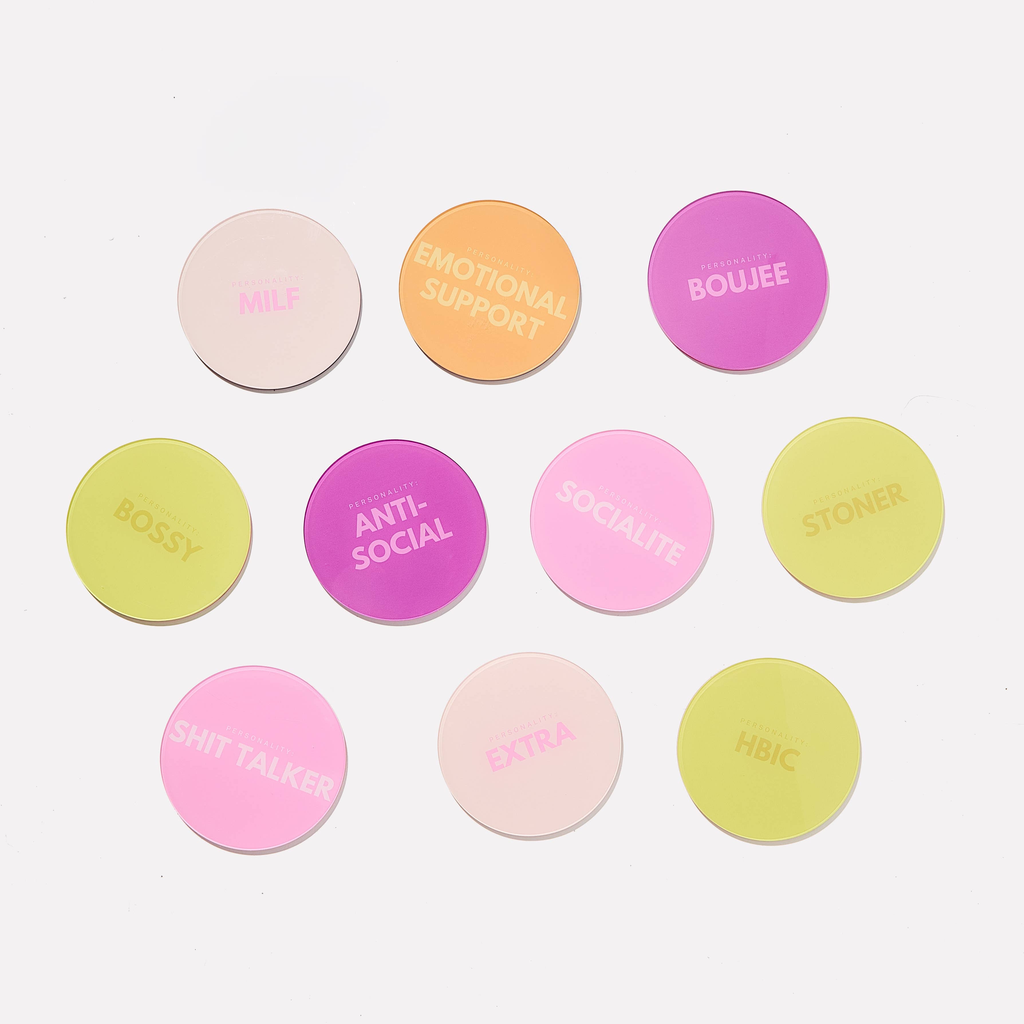 Party Personality Coasters | Set of 10