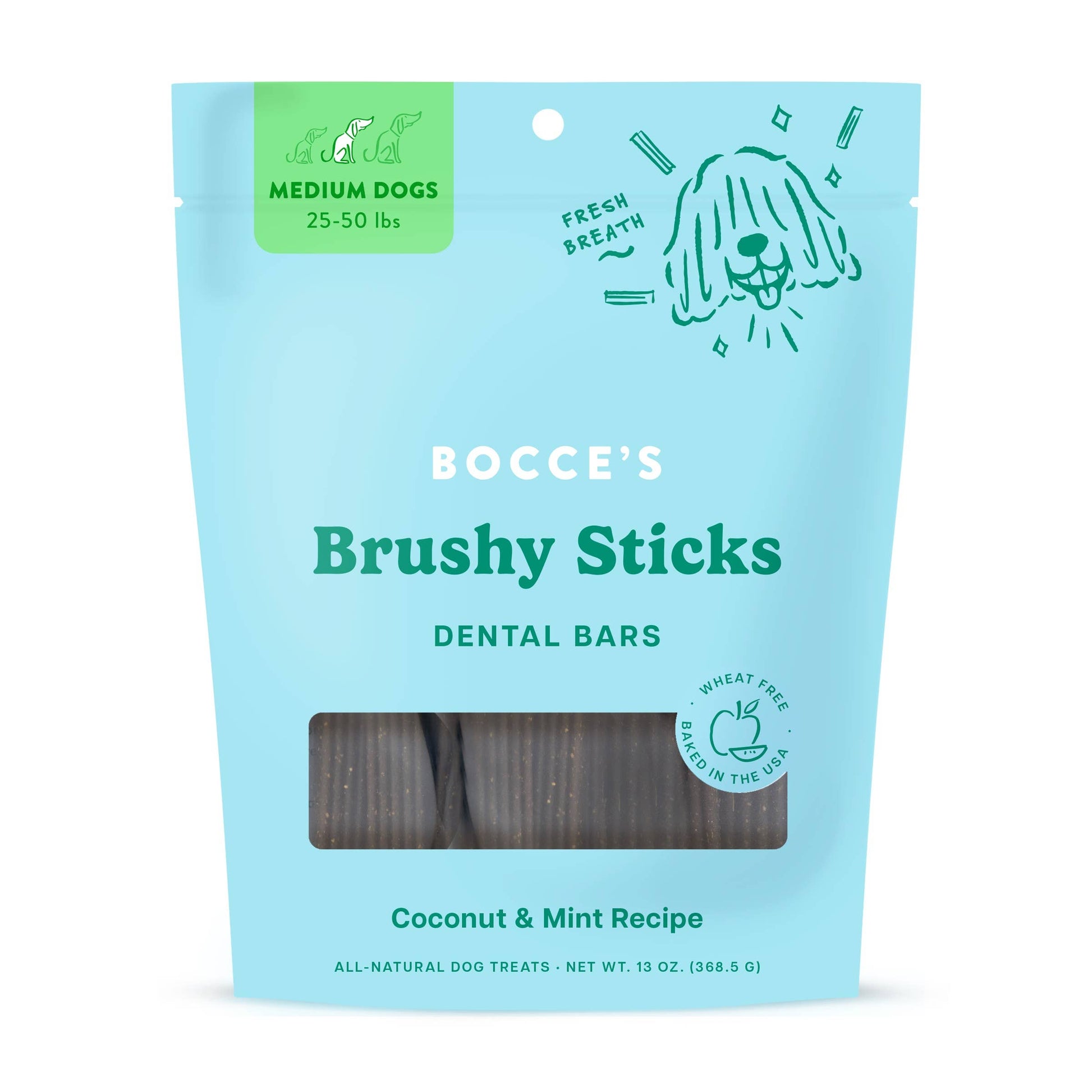 Bocce's Bakery Dailies Brushy Sticks Dog Dental Treats 13oz