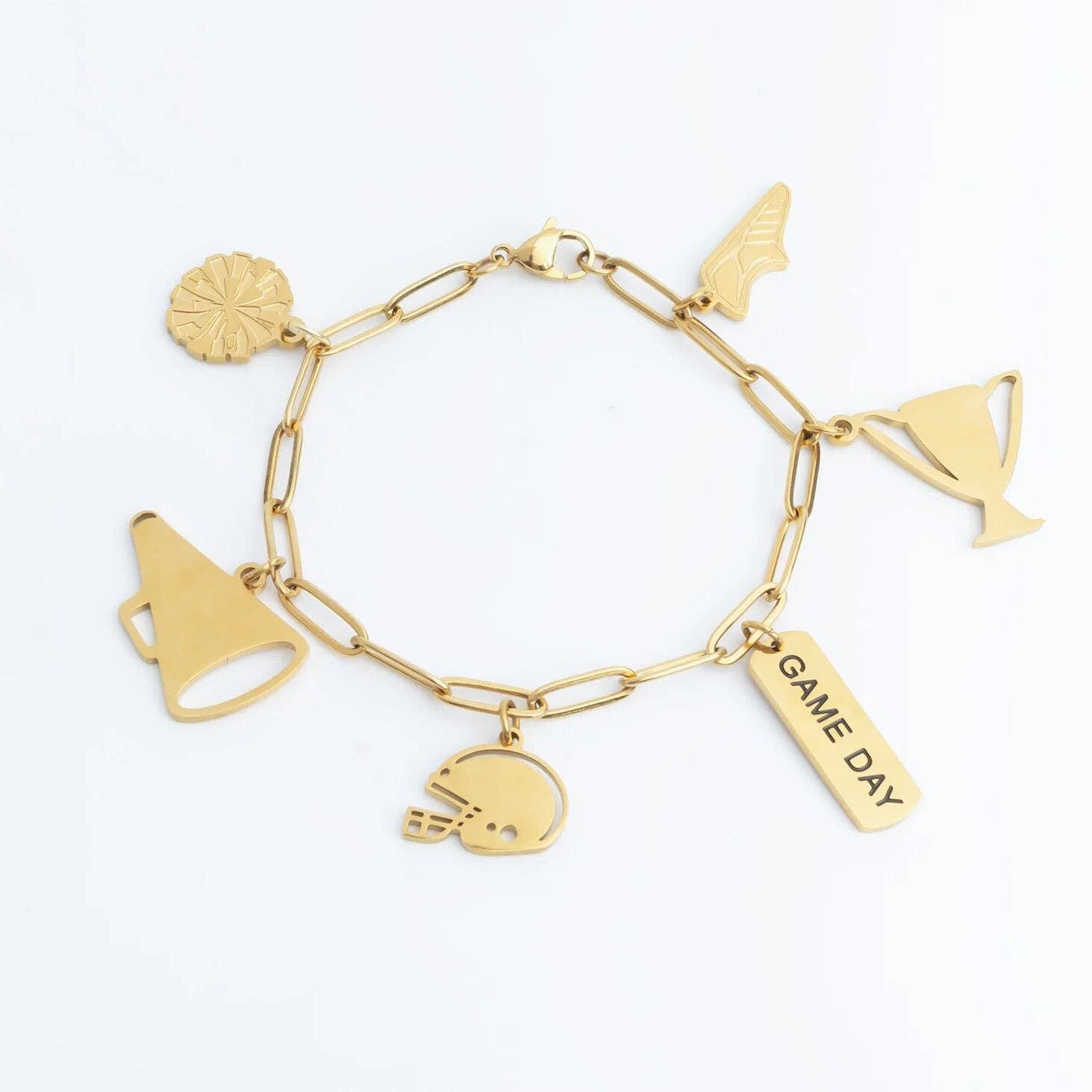 18K Gold PVD Stainless Steel Megaphone Charm