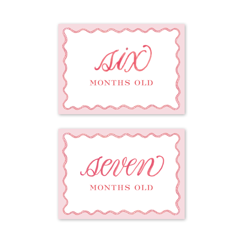 Pink Scallop Milestone Cards