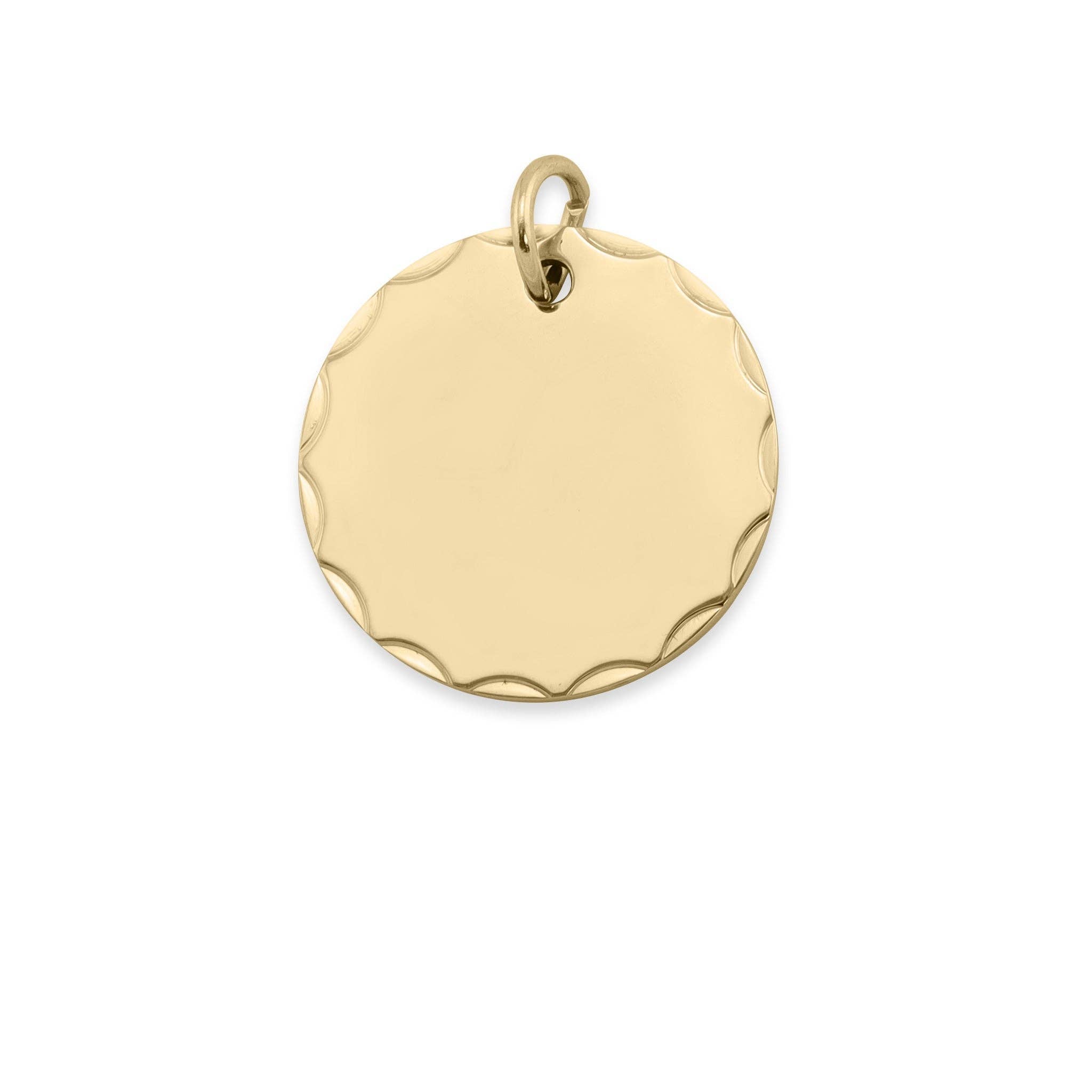 Stainless Steel Grooved Round Pendant