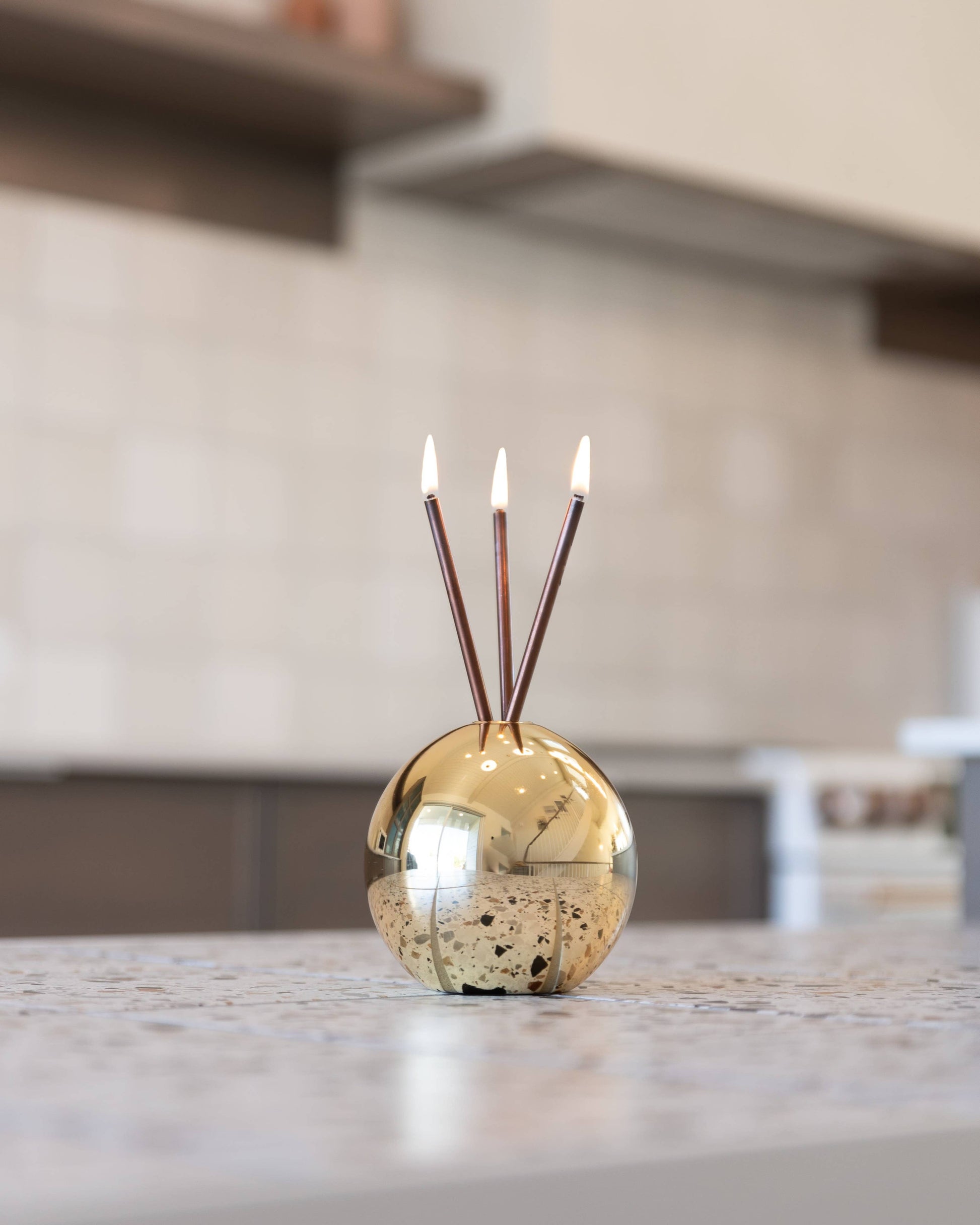 Neva Vase, Gold Metallic Candle Holder