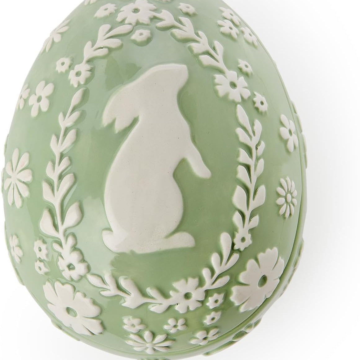 Easter Whimsy Bunny Egg Shape Covered Dish