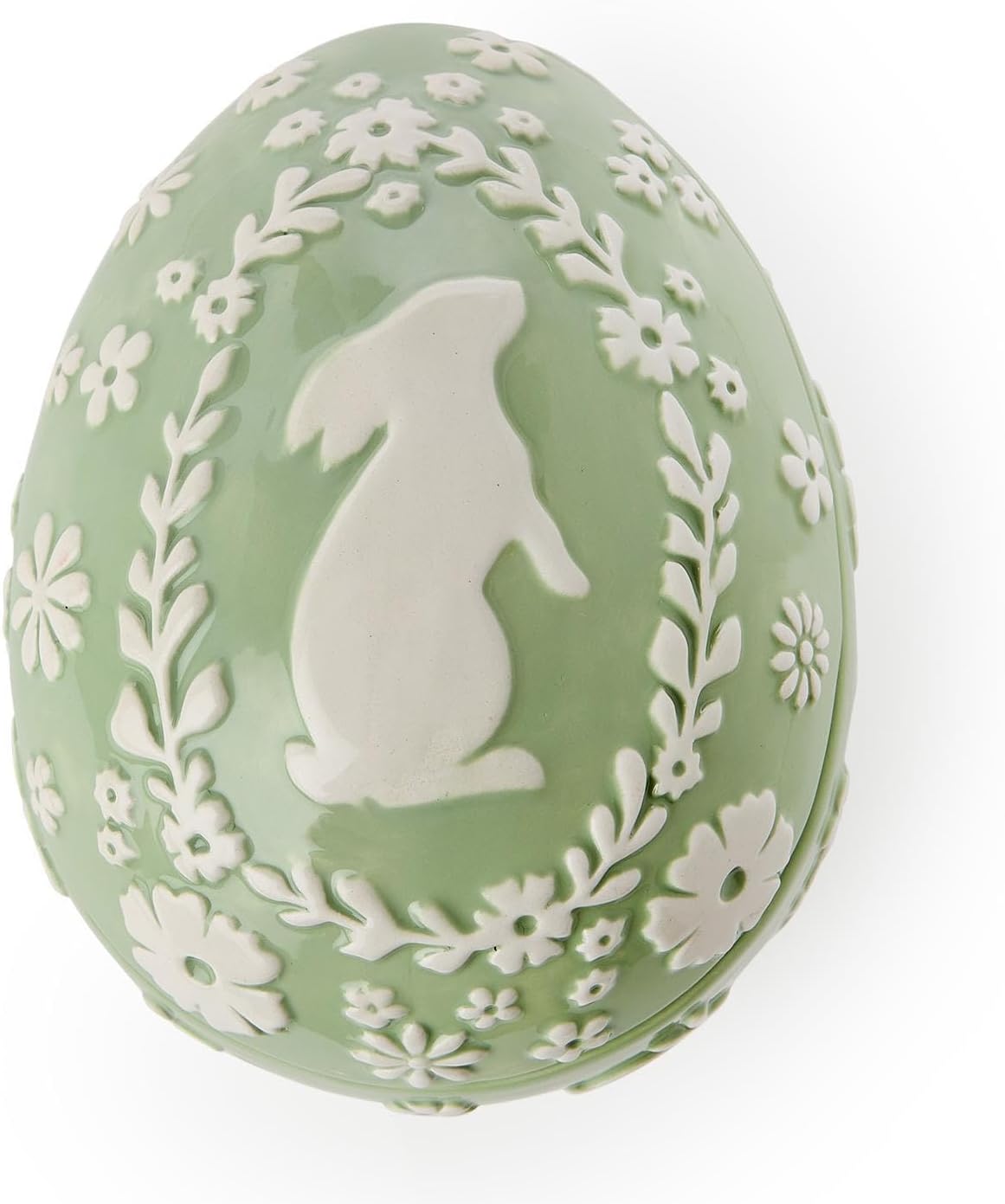 Easter Whimsy Bunny Egg Shape Covered Dish