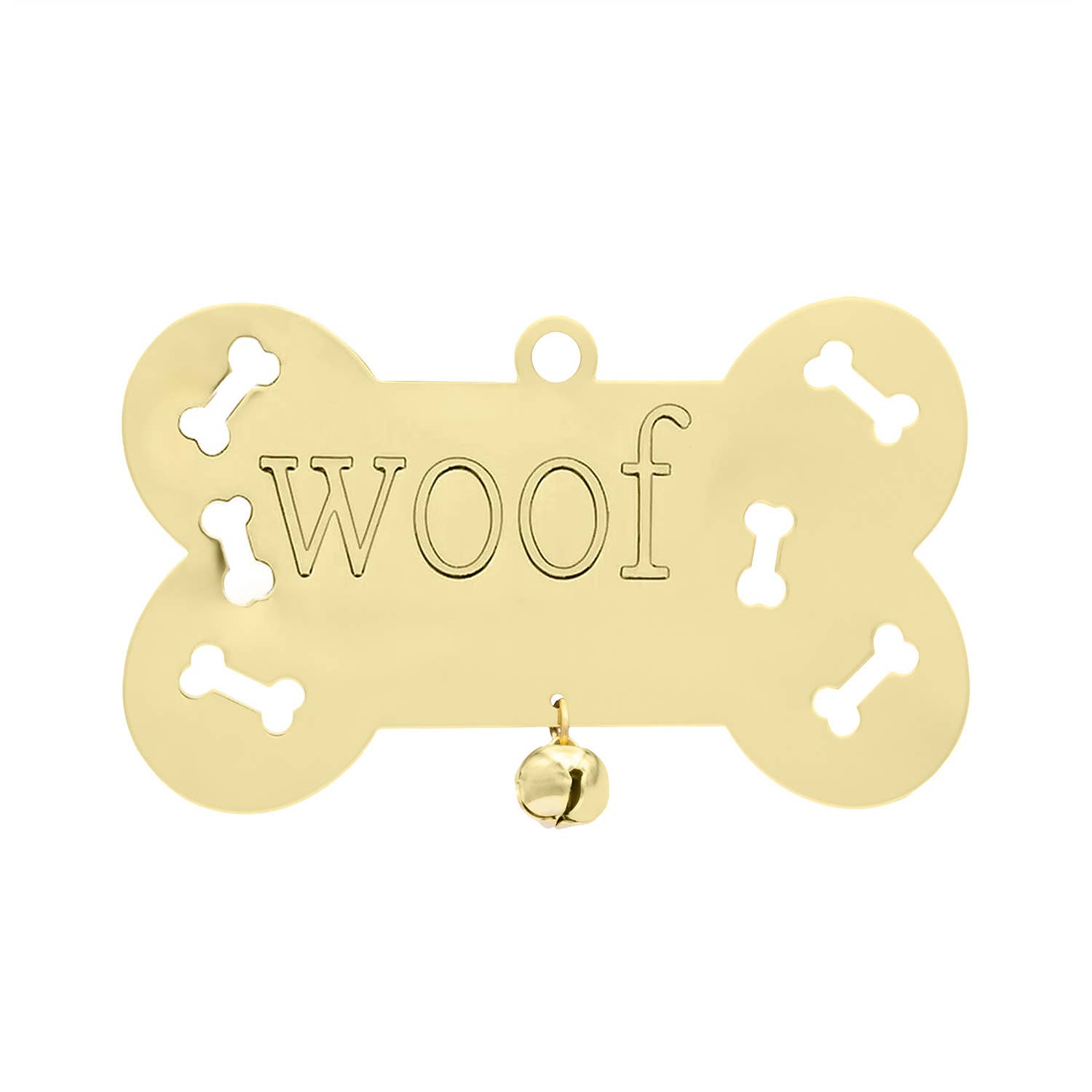 Woof Dog Bone Ornament with Bell