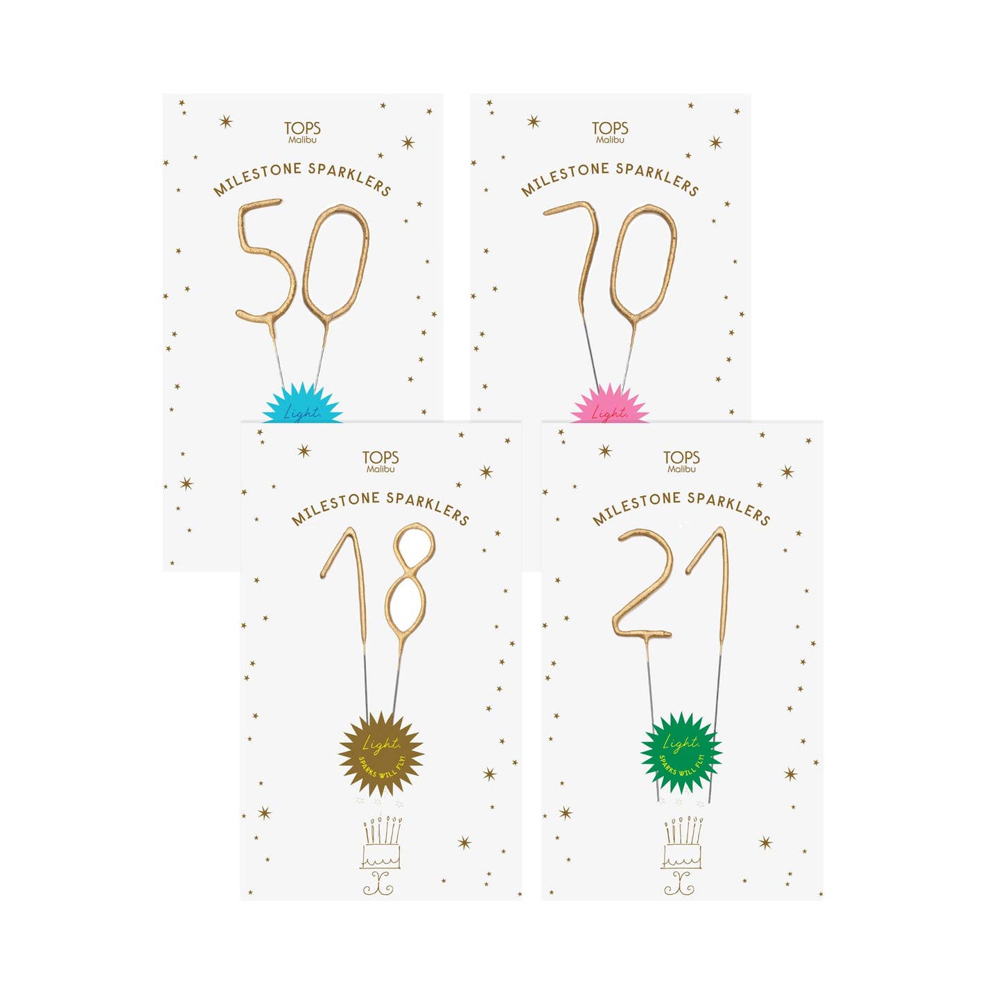 Number Sparkler Candles - Birthday, Anniversary, Milestones
