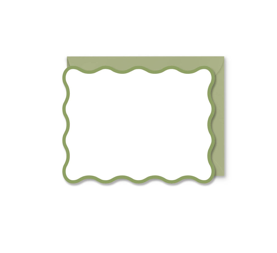 Wavy Green Notecards | Set of 8