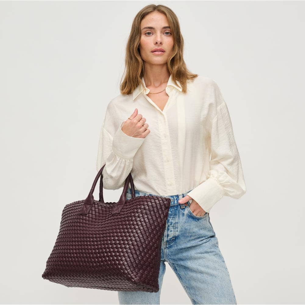 Ithaca Woven Vegan Leather Tote
