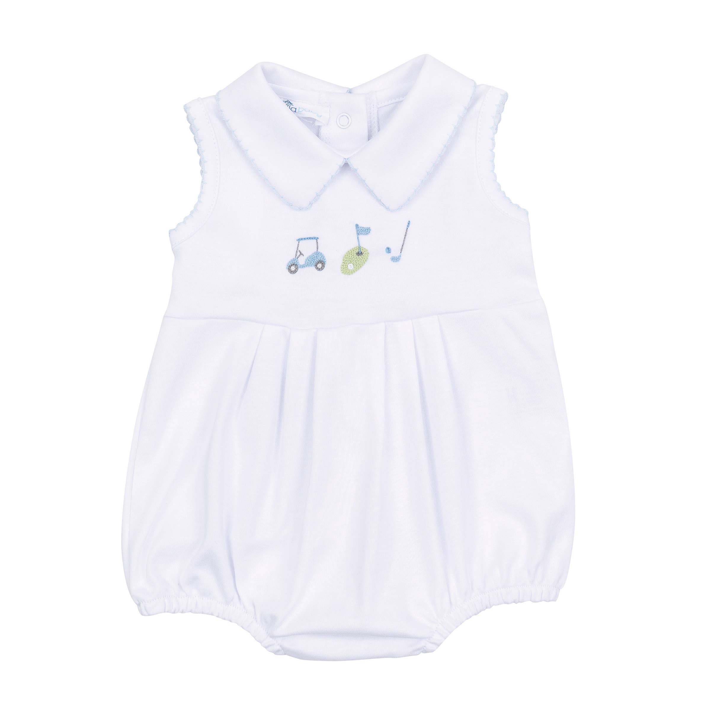 Tiny Tee Time Collared Bubble - Light Blue