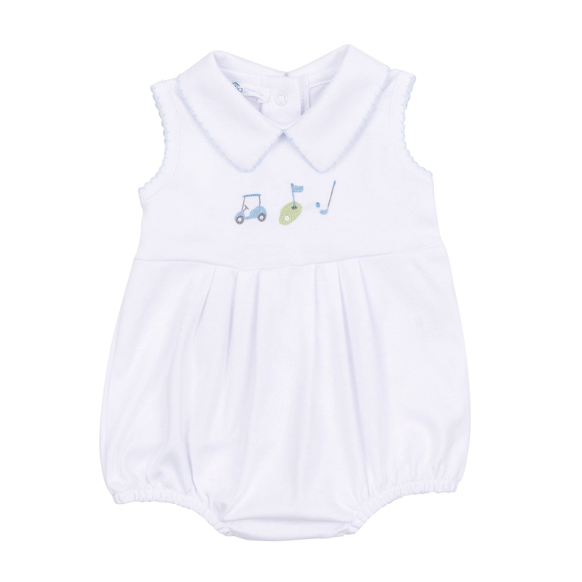 Tiny Tee Time Collared Bubble - Light Blue