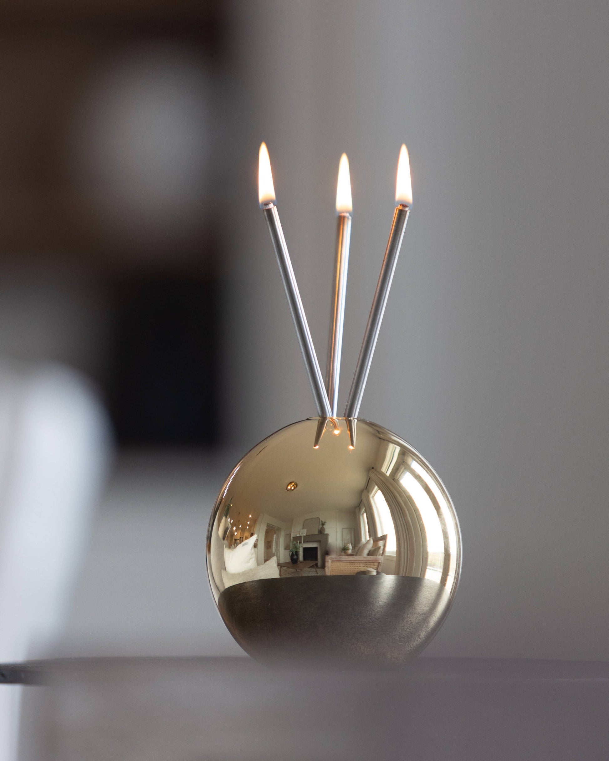 Neva Vase, Gold Metallic Candle Holder