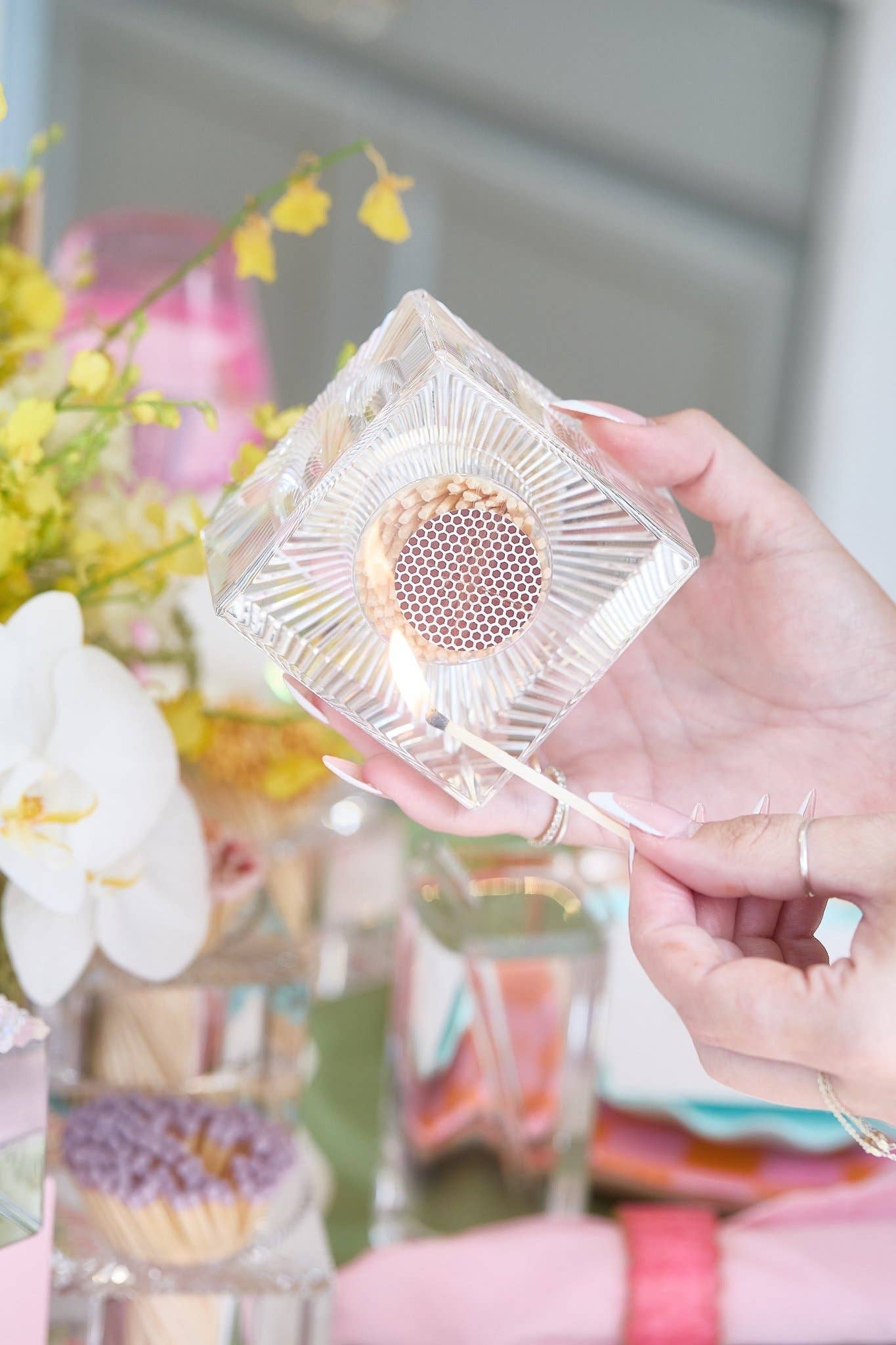 Square Match Striker | Light Pink Matches