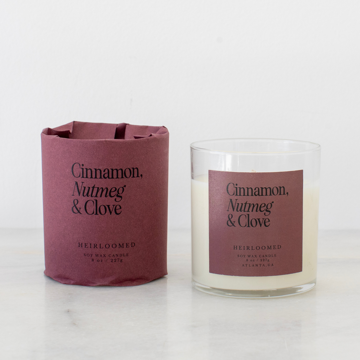 Heirloomed Candle - Cinnamon, Nutmeg & Clove - Christmas